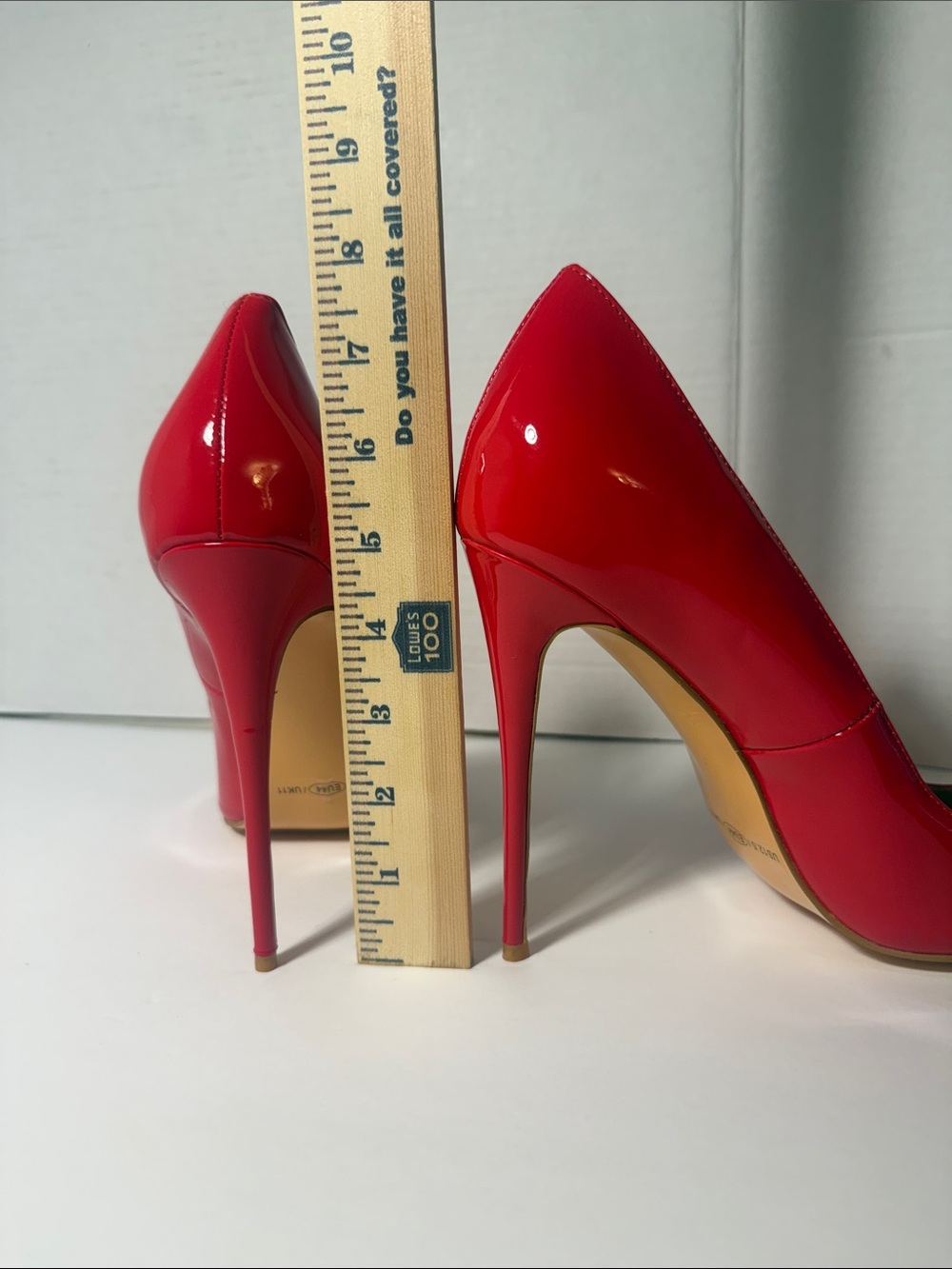 Red Patent Pointed-Toe High Heel Pumps - Picture 5 of 8